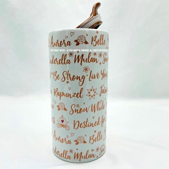 Disney Parks - Ceramic Tumbler Mug - Princess Signatures - Rose Gold - Picture 2 of 5